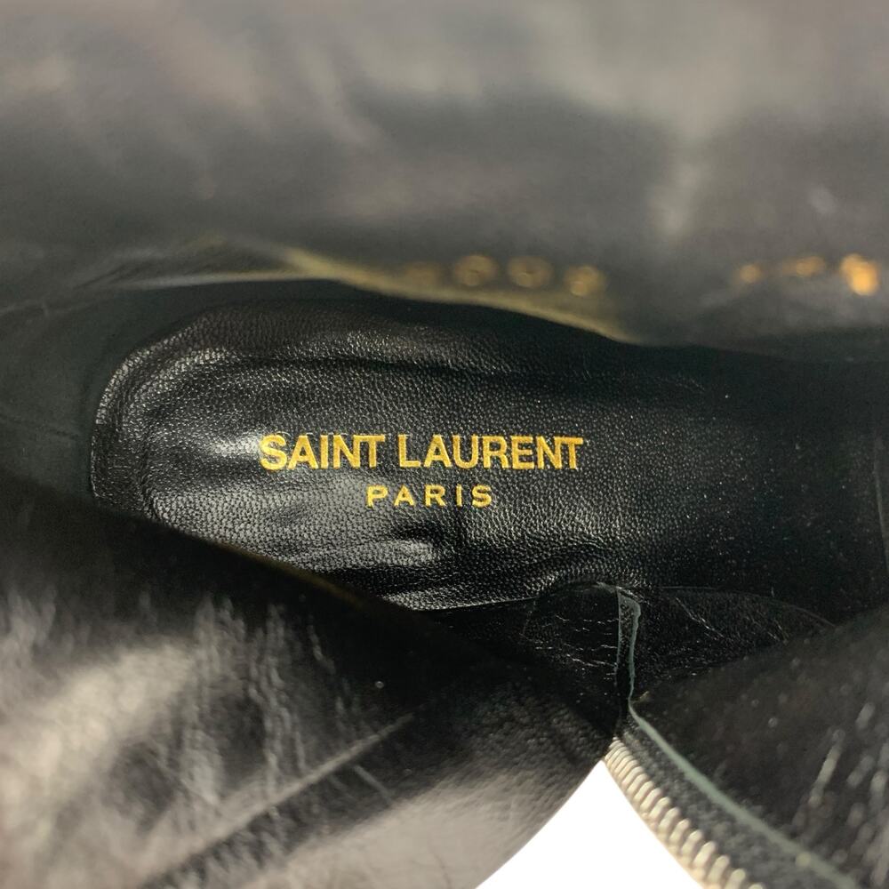 Saint Laurent Cat 50 Studded Black Leather Western Moto Ankle Booties EU 38.5 - Picture 8 of 11